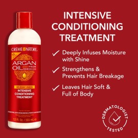Creme of Nature, Argan Oil for Hair, Intensive Conditioning Treatment, Argan Oil of Morocco, Moisturizing Hair Care, 12 Fl Oz