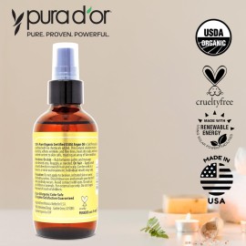 PURA D\'OR 4 Oz ORGANIC Moroccan Argan Oil - USDA Certified 100% Pure & Cold Pressed Virgin Premium Grade Natural Moisturizer Treatment For Dry, Damaged Skin, Hair, Face, Body & Scalp - Men & Women