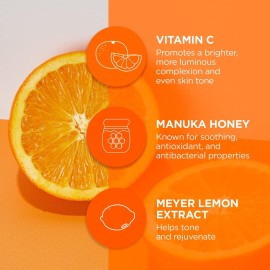 Andalou Naturals Complexion Evening Meyer Lemon + C Creamy Cleanser, Face Wash for Uplifted Tone & Smoother Texture, Helps Renew Skin Vitality & Even Complexion, Cruelty Free, 6 Oz