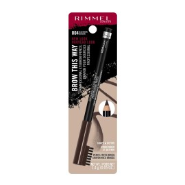 Rimmel London Brow This Way Professional Eyebrow Pencil, Long-Wearing, Highly-Pigmented, Built-In Brush, 004, Black Brown, 0.05oz Rimmel London Brow This Way Professional Eyebrow Pencil, Long-Wearing, Highly-Pigmented, Built-In Brush, 004, Black Brown, 0.05oz
