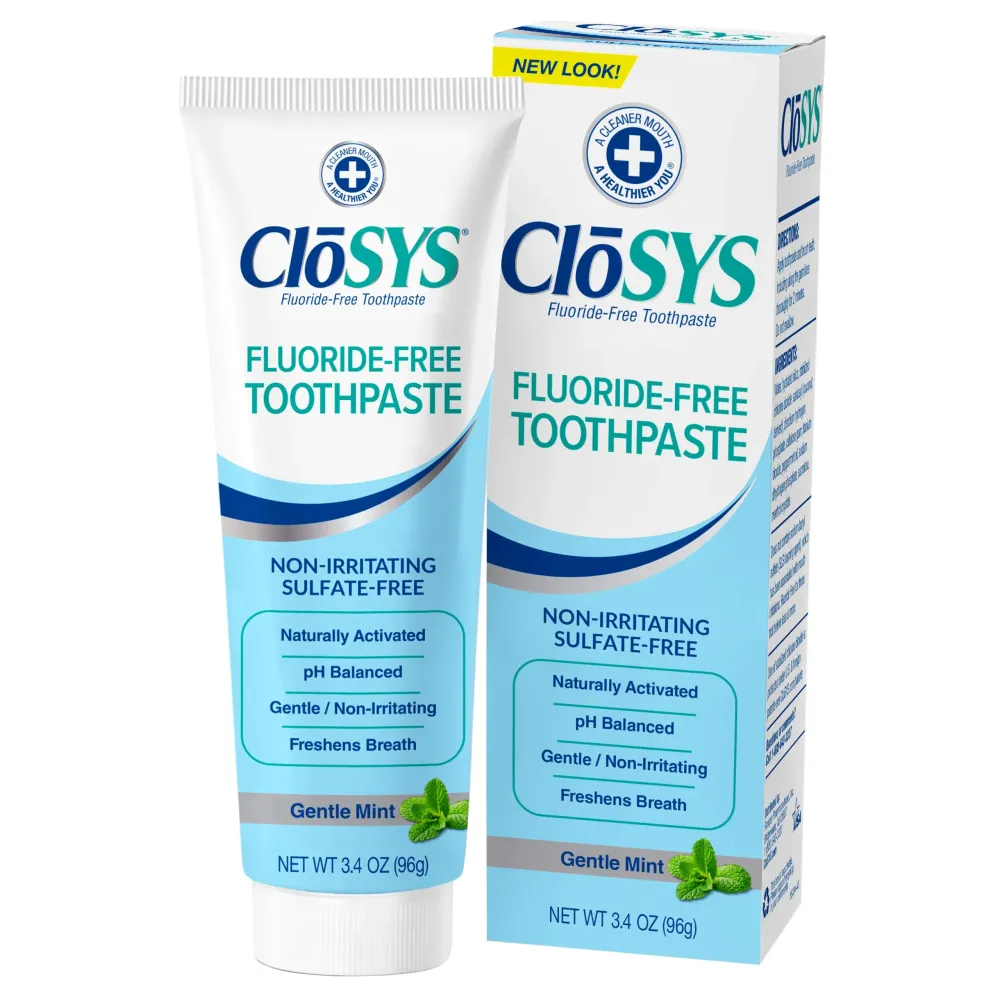 CloSYS Fluoride Free Toothpaste, 3.4 Ounce, Travel Size, Gentle Mint, TSA Compliant, Whitening, Enamel Protection, Sulfate Free CloSYS Fluoride Free Toothpaste, 3.4 Ounce, Travel Size, Gentle Mint, TSA Compliant, Whitening, Enamel Protection, Sulfate Free