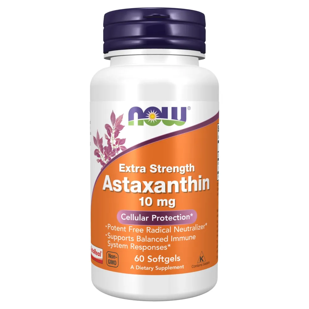 NOW Foods Supplements, Astaxanthin 10mg, Extra Strength,derived from Non-GMO Haematococcus Pluvialis Microalgae and has naturally occurring Lutein, Canthaxanthin and Beta-Carotene, 60 Softgels NOW Foods Supplements, Astaxanthin 10mg, Extra Strength,derived from Non-GMO Haematococcus Pluvialis Microalgae and has naturally occurring Lutein, Canthaxanthin and Beta-Carotene, 60 Softgels