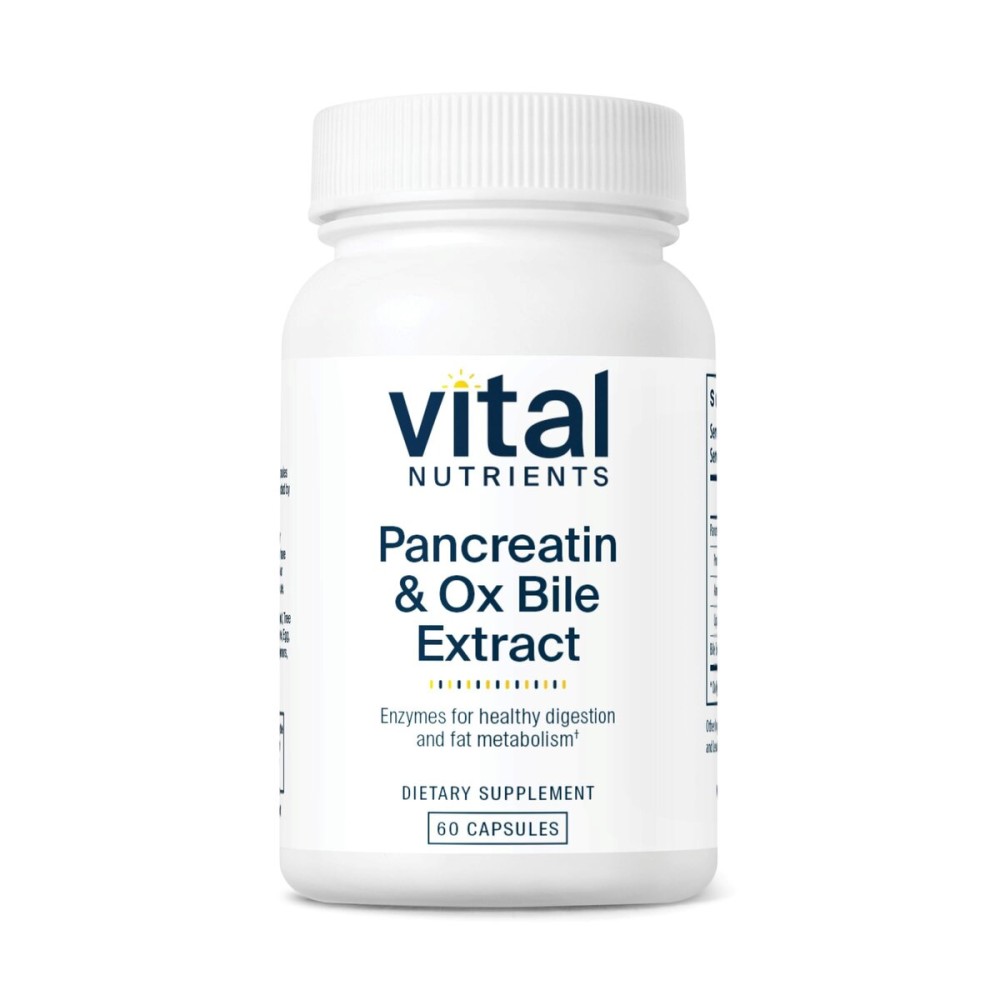 Vital Nutrients Pancreatin & Ox Bile Extract 500mg | Natural Digestive Enzymes for Women & Men | Supports Digestion of Protein, Fat, and Carbohydrates*| Gluten, Dairy & Soy Free | 60 Capsules Vital Nutrients Pancreatin & Ox Bile Extract 500mg | Natural Digestive Enzymes for Women & Men | Supports Digestion of Protein, Fat, and Carbohydrates*| Gluten, Dairy & Soy Free | 60 Capsules