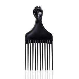 Black Soft \'N Style Hair Pick for Styling Women\'s and Men\'s Curly Hair, Plastic Detangler for Wigs, Braids, and Afros