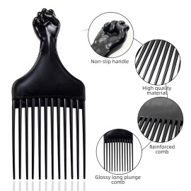 Black Soft \'N Style Hair Pick for Styling Women\'s and Men\'s Curly Hair, Plastic Detangler for Wigs, Braids, and Afros Black Soft \'N Style Hair Pick for Styling Women\'s and Men\'s Curly Hair, Plastic Detangler for Wigs, Braids, and Afros