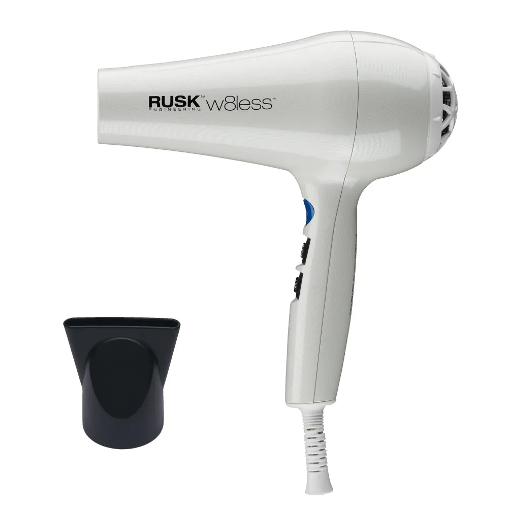 RUSK Engineering W8less Professional 2000 Watt Dryer, 7 Speed Settings, Lightweight. RUSK Engineering W8less Professional 2000 Watt Dryer, 7 Speed Settings, Lightweight.