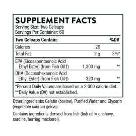 THORNE Super EPA Pro - Omega-3 Fish Oil - Promotes Blood Lipid Support* - 1300mg EPA & 200mg DHA - 120 Gelcaps THORNE Super EPA Pro - Omega-3 Fish Oil - Promotes Blood Lipid Support* - 1300mg EPA & 200mg DHA - 120 Gelcaps