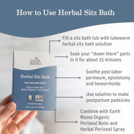 Earth Mama Herbal Sitz Bath | Pregnancy & Postpartum Essentials, Soothing Sitz Bath for Hemorrhoids with Witch Hazel, & Calendula, 6-Count Earth Mama Herbal Sitz Bath | Pregnancy & Postpartum Essentials, Soothing Sitz Bath for Hemorrhoids with Witch Hazel, & Calendula, 6-Count