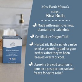 Earth Mama Herbal Sitz Bath | Pregnancy & Postpartum Essentials, Soothing Sitz Bath for Hemorrhoids with Witch Hazel, & Calendula, 6-Count Earth Mama Herbal Sitz Bath | Pregnancy & Postpartum Essentials, Soothing Sitz Bath for Hemorrhoids with Witch Hazel, & Calendula, 6-Count