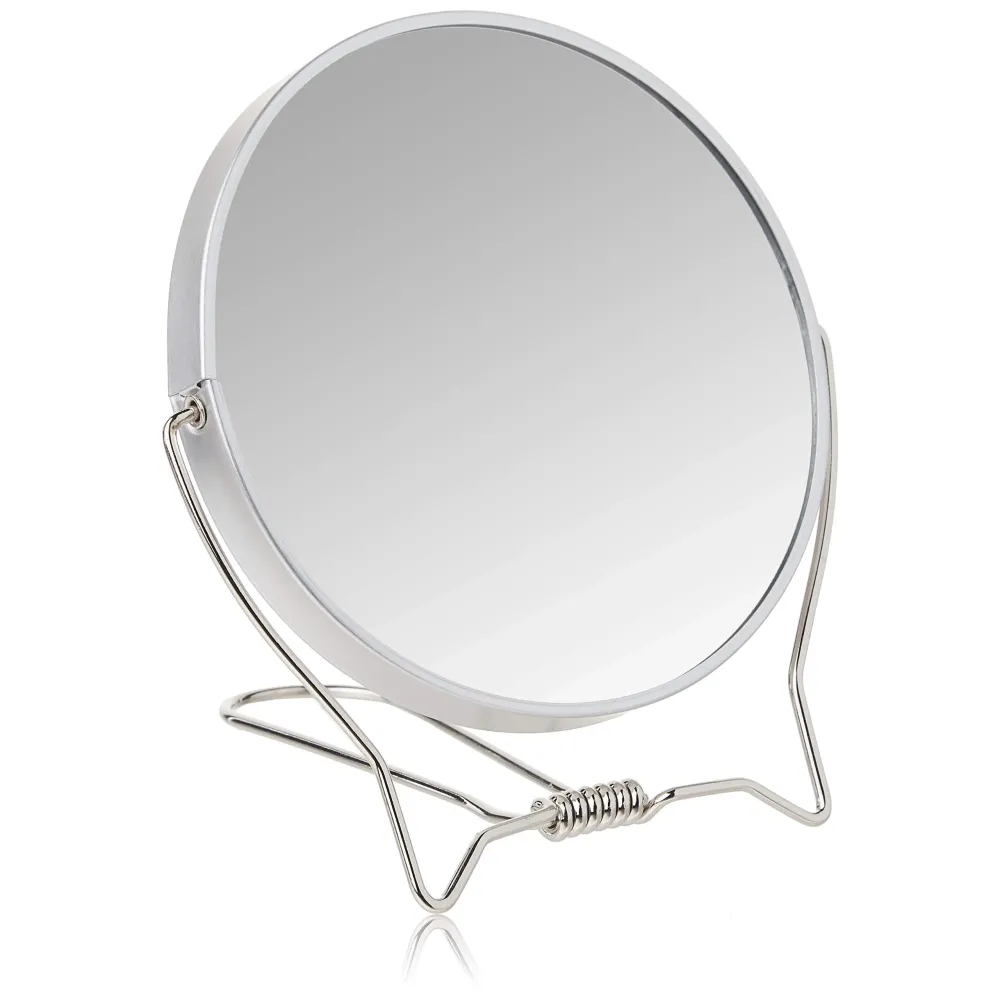 Goody Two-Sided Makeup Mirror with Stand - 1X and 3X Dual Sided Magnification - Lightweight & Portable Table Top Magnifying Vanity Mirror Goody Two-Sided Makeup Mirror with Stand - 1X and 3X Dual Sided Magnification - Lightweight & Portable Table Top Magnifying Vanity Mirror