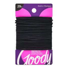 Goody Ouchless Womens Elastic Hair Tie - 29 Count, Black - 2MM for Fine to Medium Hair - Pain-Free Hair Accessories for Women Perfect for Long Lasting Braids, Ponytails and More Goody Ouchless Womens Elastic Hair Tie - 29 Count, Black - 2MM for Fine to Medium Hair - Pain-Free Hair Accessories for Women Perfect for Long Lasting Braids, Ponytails and More