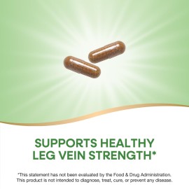 Nature\'s Way Leg Veins, Supports Healthy Leg Vein Strength*, 6-Herb Blend, With Horse Chestnut Extract, Dandelion, Gluten Free, 60 Vegan Capsules (Packaging May Vary) Nature\'s Way Leg Veins, Supports Healthy Leg Vein Strength*, 6-Herb Blend, With Horse Chestnut Extract, Dandelion, Gluten Free, 60 Vegan Capsules (Packaging May Vary)