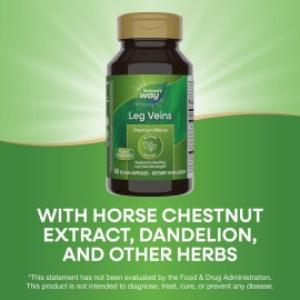 Nature\'s Way Leg Veins, Supports Healthy Leg Vein Strength*, 6-Herb Blend, With Horse Chestnut Extract, Dandelion, Gluten Free, 60 Vegan Capsules (Packaging May Vary) Nature\'s Way Leg Veins, Supports Healthy Leg Vein Strength*, 6-Herb Blend, With Horse Chestnut Extract, Dandelion, Gluten Free, 60 Vegan Capsules (Packaging May Vary)