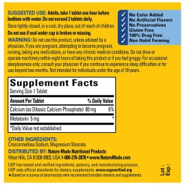 Nature Made Melatonin 5mg Tablets Extra Strength, 100% Drug Free Sleep Aid for Adults, 90 Tablets, 90 Day Supply Nature Made Melatonin 5mg Tablets Extra Strength, 100% Drug Free Sleep Aid for Adults, 90 Tablets, 90 Day Supply