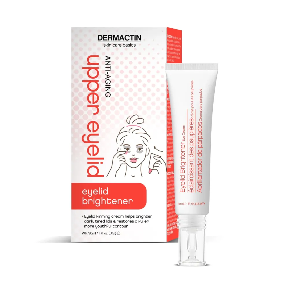 Dermactin Upper Eyelid Cream 1 oz. Firms & Tones Sagging & Drooping Skin On Upper Eye Lids, for Younger, More Vibrant & Alert Appearance, for Sensitive Skin In The Eyelids Dermactin Upper Eyelid Cream 1 oz. Firms & Tones Sagging & Drooping Skin On Upper Eye Lids, for Younger, More Vibrant & Alert Appearance, for Sensitive Skin In The Eyelids