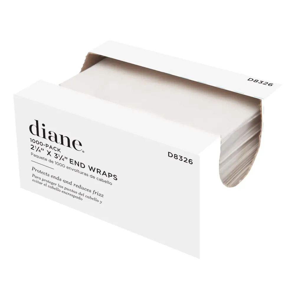 Diane End Wraps for Styling Hair in Salon or at Home 2.25 inch x 3.25 inch, White, 1000 Count(Pack of 1) Diane End Wraps for Styling Hair in Salon or at Home 2.25 inch x 3.25 inch, White, 1000 Count(Pack of 1)