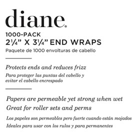 Diane End Wraps for Styling Hair in Salon or at Home 2.25 inch x 3.25 inch, White, 1000 Count(Pack of 1) Diane End Wraps for Styling Hair in Salon or at Home 2.25 inch x 3.25 inch, White, 1000 Count(Pack of 1)