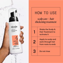 Nioxin System 4 Scalp + Hair Thickening Treatment | Serum for Colored or Damaged Hair with Progressed Thinning | 3.4 Fl oz.