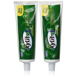 Epic Xylitol Toothpaste - Made with Xylitol for Clean Teeth & Gum Health - Fluoride Free Toothpaste Adult - SLS Free, Spearmint Flavored, 4.9oz Tube (Pack of 2)