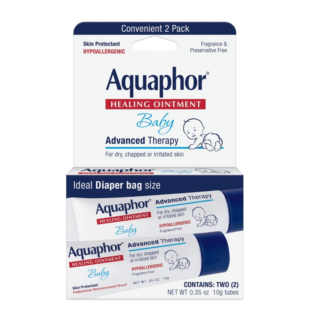 Aquaphor Baby Healing Ointment To-Go Pack - Advanced Therapy for Chapped Cheeks and Diaper Rash - Two .35 oz. Tubes Aquaphor Baby Healing Ointment To-Go Pack - Advanced Therapy for Chapped Cheeks and Diaper Rash - Two .35 oz. Tubes