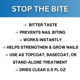 Onyx Professional Stop the Bite Nail Biting Deterrent Polish 0.5 Fl Oz - Helps Nails Grow & Can be Used as a Top or Base Coat Onyx Professional Stop the Bite Nail Biting Deterrent Polish 0.5 Fl Oz - Helps Nails Grow & Can be Used as a Top or Base Coat
