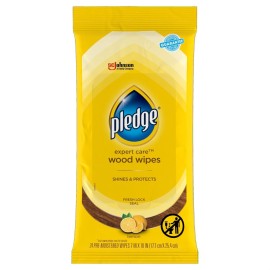 Pledge Expert Care Enhancing Wood Wipes, Lemon Scent, 24 Count Pledge Expert Care Enhancing Wood Wipes, Lemon Scent, 24 Count