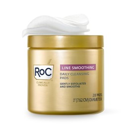 RoC Resurfacing Disks, Hypoallergenic Exfoliating Makeup Remover Pads for Wrinkles and Skin Tone, Hypo-Allegenic Skin Care, Oil-Free Daily Cleanser, 28 Count (Packaging May Vary)