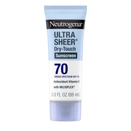 Neutrogena Ultra Sheer Dry-Touch Water Resistant and Non-Greasy Sunscreen Lotion with Broad Spectrum SPF 70, 3 Fl Oz (Pack of 1) Neutrogena Ultra Sheer Dry-Touch Water Resistant and Non-Greasy Sunscreen Lotion with Broad Spectrum SPF 70, 3 Fl Oz (Pack of 1)