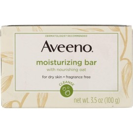 Aveeno Gentle Moisturizing Face Cleansing Bar, Daily Facial Cleanser Bar with Nourishing Oat for Dry Skin, Gently Cleanses & Soothes Skin, Non-Comedogenic & Fragrance-Free, 3.5 oz