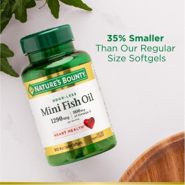 Nature\'s Bounty Mini Fish Oil Softgels, Burpless Fish Oil Omega 3 Supplements, Supports Heart Health, 90 Softgels (Pack of 1) Nature\'s Bounty Mini Fish Oil Softgels, Burpless Fish Oil Omega 3 Supplements, Supports Heart Health, 90 Softgels (Pack of 1)
