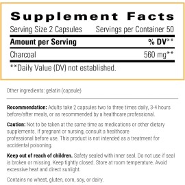 Integrative Therapeutics Activated Charcoal - Gluten Free - Dairy Free - 100 Capsules Integrative Therapeutics Activated Charcoal - Gluten Free - Dairy Free - 100 Capsules