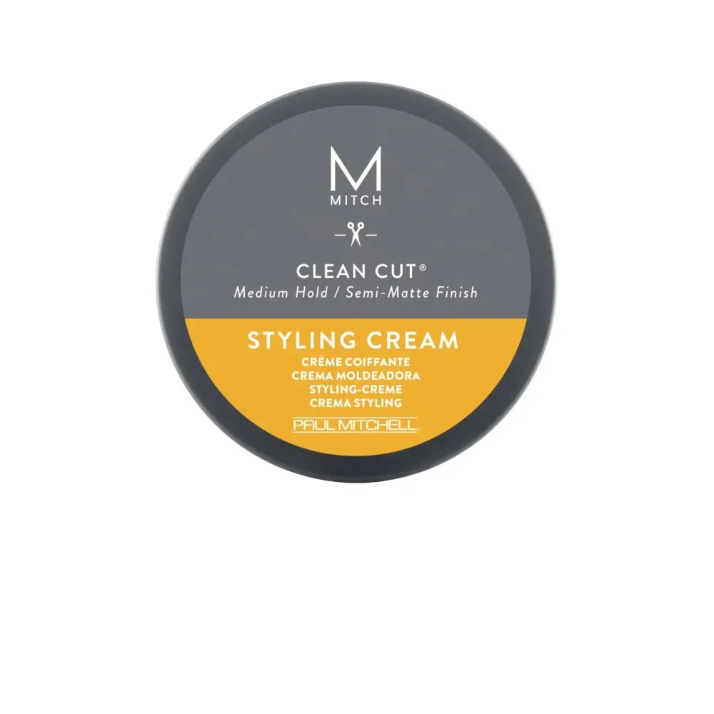 MITCH by Paul Mitchell Clean Cut Styling Cream for Men, Medium Hold, Semi-Matte Finish, For All Hair Types + Short to Medium Hair, 3 oz.