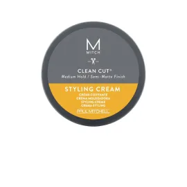 MITCH by Paul Mitchell Clean Cut Styling Cream for Men, Medium Hold, Semi-Matte Finish, For All Hair Types + Short to Medium Hair, 3 oz.