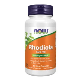 NOW Foods Supplements, Rhodiola 500 mg, Helps Body Adapt to Stress of Daily Life*, Adaptogenic Herb*, 60 Veg Capsules