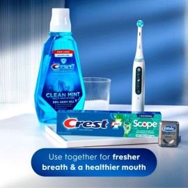 Crest + Scope Whitening Toothpaste - Pack of 3, 5.4 Oz Tubes - Anticavity Fluoride Toothpaste, Fresh Breath, Kills Germs - Tartar Protection, Enamel Protection - Minty Fresh Flavor Crest + Scope Whitening Toothpaste - Pack of 3, 5.4 Oz Tubes - Anticavity Fluoride Toothpaste, Fresh Breath, Kills Germs - Tartar Protection, Enamel Protection - Minty Fresh Flavor