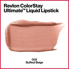Revlon ColorStay Ultimate Liquid Lipstick, Longwear Rich Lip Colors, Wears for Up to 24 Hours, Satin Finish, 020 Buffest Beige, 0.1 fl oz