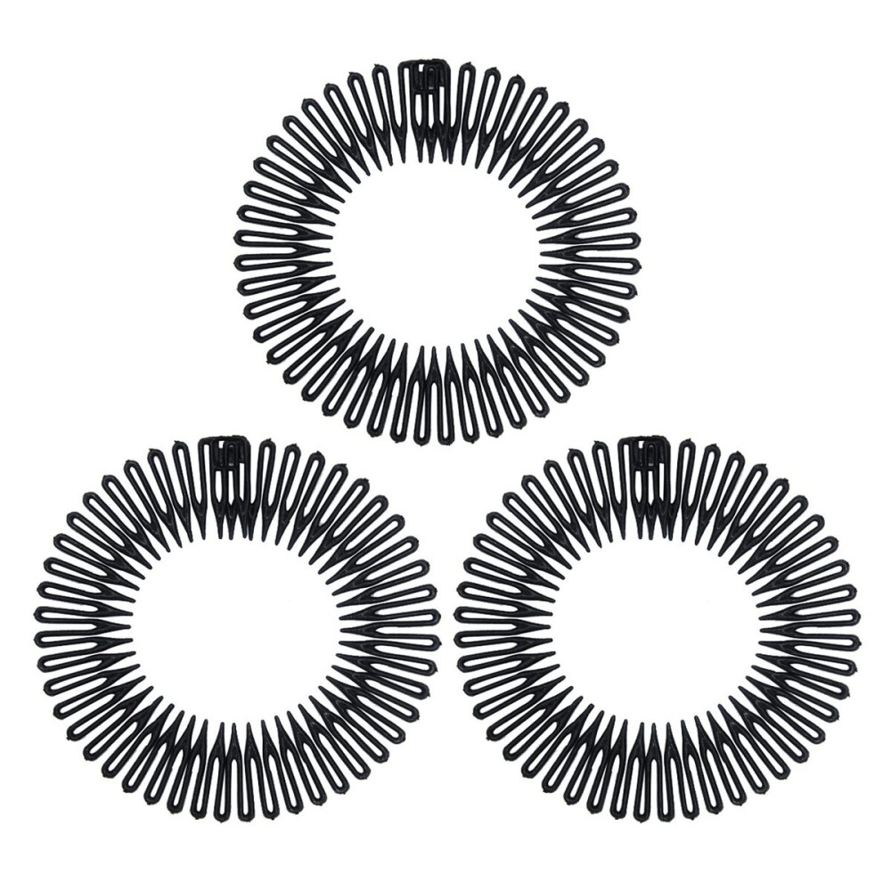 Soft \'N Style Flexible Headbands Stretch Headband Headbands Women (3pc-Black) Soft \'N Style Flexible Headbands Stretch Headband Headbands Women (3pc-Black)