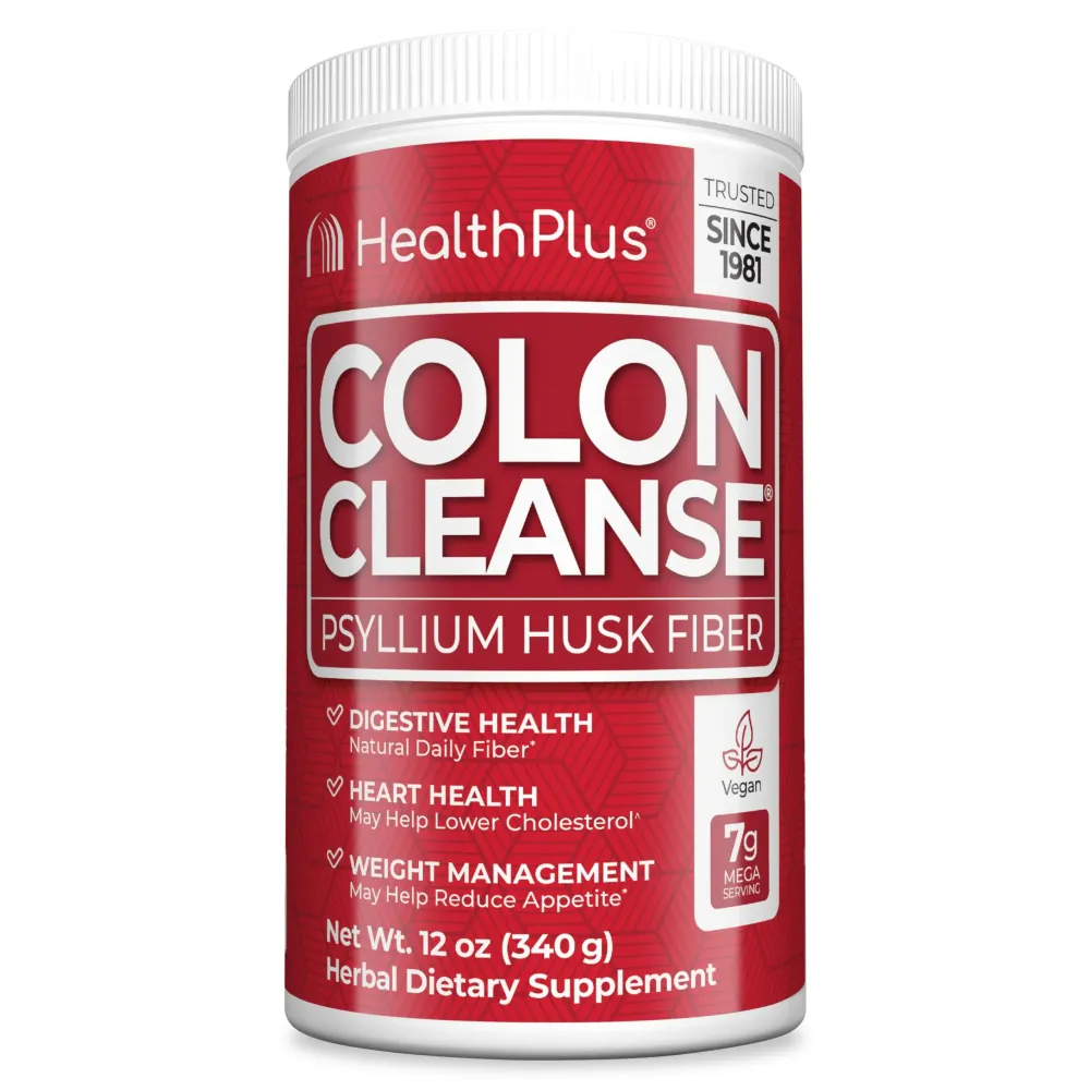 Health Plus Colon Cleanse - Natural Daily Fiber Powder- Gluten Free, Detox, Heart Healthy (12 Ounces, 48 Servings) Health Plus Colon Cleanse - Natural Daily Fiber Powder- Gluten Free, Detox, Heart Healthy (12 Ounces, 48 Servings)