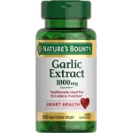 Natures Bounty Garlic Extract, Herbal Supplement, Supports Circulatory Function, 1000mg, 100 Rapid Release Softgels