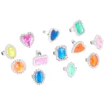 Rhode Island Novelty Plastic Jewel Rings, 24 Count Assortment