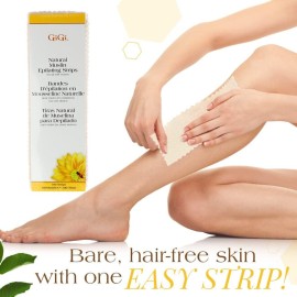 GiGi Waxing Strips for Hair Waxing/Hair Removal, Natural Muslin Epilating Strips for Body and Facial Hair - 100 Large Strips
