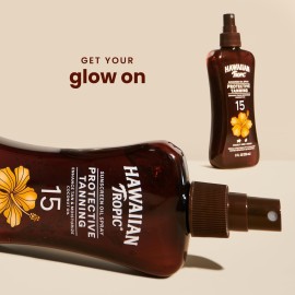 Hawaiian Tropic Protective Tanning Oil Spray Sunscreen SPF 15, 8oz | Tanning Sunscreen, Oxybenzone-Free, 8oz Hawaiian Tropic Protective Tanning Oil Spray Sunscreen SPF 15, 8oz | Tanning Sunscreen, Oxybenzone-Free, 8oz