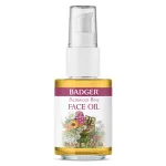 Badger Rose Face Oil, 100% Organic Face Moisturizer, Nourishing & Soothing Organic Jojoba Oil & Rose Oil, Vegan Antioxidant Rich Moisturizing Facial Oil, 1 fl oz Glass Bottle