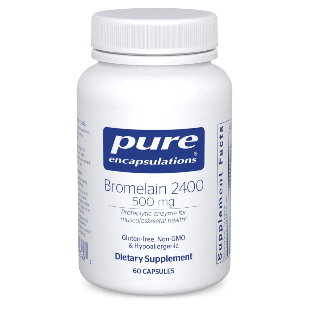 Pure Encapsulations Bromelain 2400 500 mg - for Digestive Support & Musculoskeletal Health - Supports Joints & Muscle Recovery* - Proteolytic Enzymes - Vegan - 60 Capsules Pure Encapsulations Bromelain 2400 500 mg - for Digestive Support & Musculoskeletal Health - Supports Joints & Muscle Recovery* - Proteolytic Enzymes - Vegan - 60 Capsules