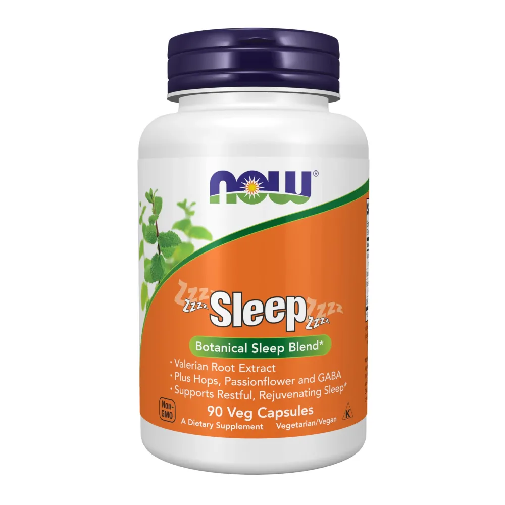 NOW Foods Supplements, Sleep with Valerian Root Extract Plus Hops, Passionflower and GABA, Botanical Sleep Blend*, 90 Veg Capsules NOW Foods Supplements, Sleep with Valerian Root Extract Plus Hops, Passionflower and GABA, Botanical Sleep Blend*, 90 Veg Capsules