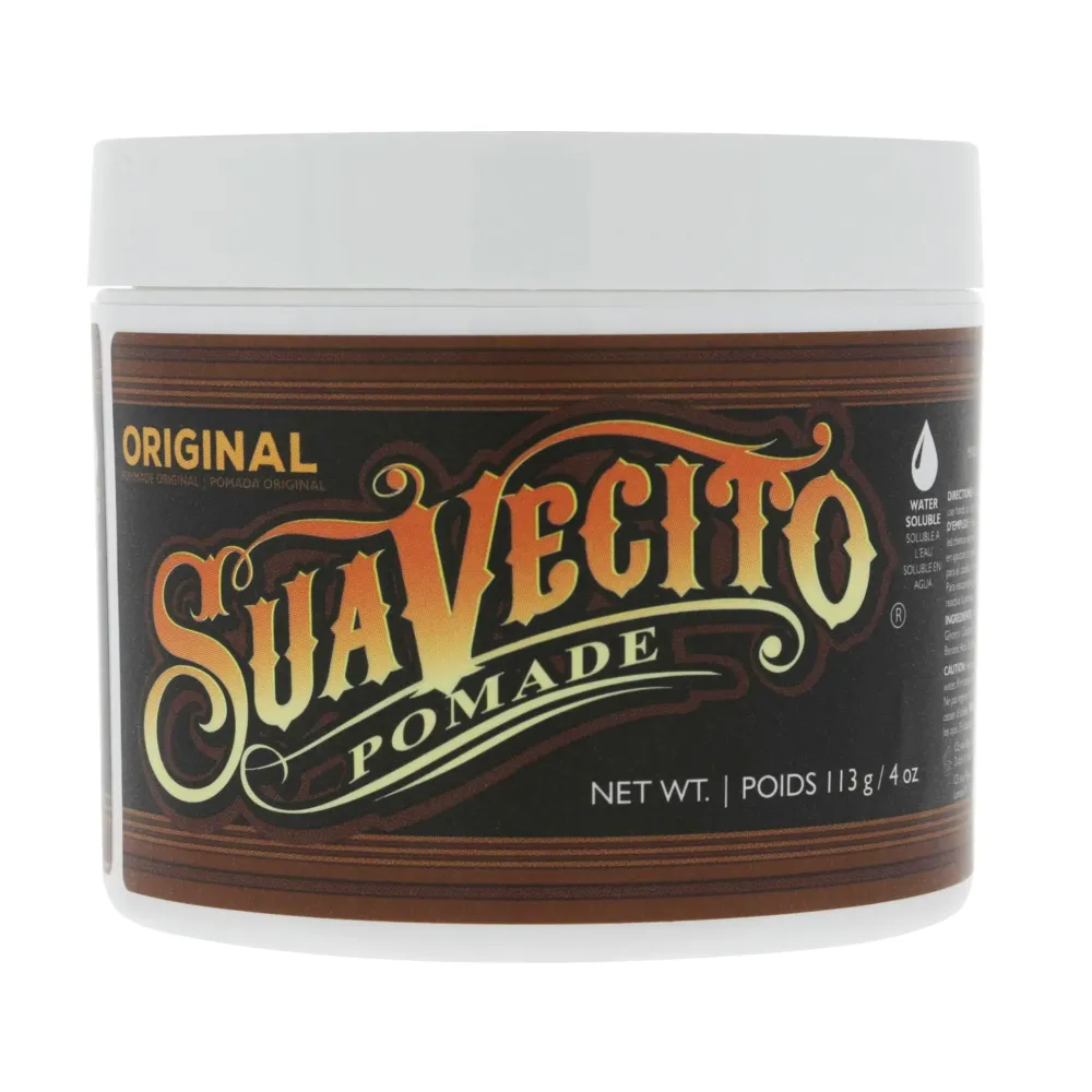 Suavecito Pomade Original For Men 4 oz, 1 Pack - Medium Shine Water Based Wax Like Flake Free Hair Gel - Easy To Wash Out - All Day Hold For All Hairstyles