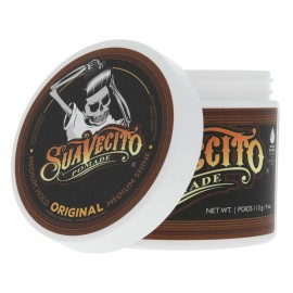 Suavecito Pomade Original For Men 4 oz, 1 Pack - Medium Shine Water Based Wax Like Flake Free Hair Gel - Easy To Wash Out - All Day Hold For All Hairstyles