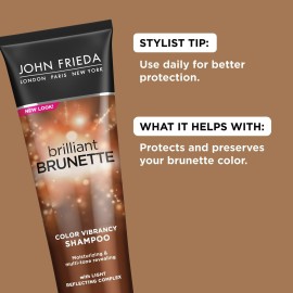 John Frieda Brilliant Brunette, Color Boosting Shampoo, Enhances and Protects Multi-Dimensional Tones, With Sweet Almond Oil to Rehydrate and Replenish Dry Hair, 8.45 Oz John Frieda Brilliant Brunette, Color Boosting Shampoo, Enhances and Protects Multi-Dimensional Tones, With Sweet Almond Oil to Rehydrate and Replenish Dry Hair, 8.45 Oz