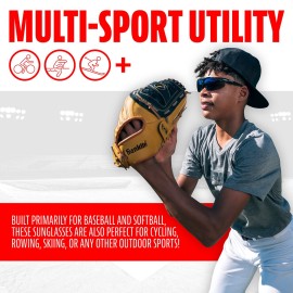 Franklin Sports MLB - Flip Up Baseball + Softball Sunglasses for Kids + Adults - Lightweight Sport Sunglasses for UV Protection, Black, 60mm Franklin Sports MLB - Flip Up Baseball + Softball Sunglasses for Kids + Adults - Lightweight Sport Sunglasses for UV Protection, Black, 60mm