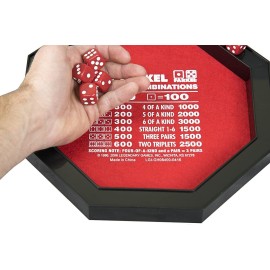 Farkel Game Set with Deluxe Dice Rolling Tray, Built-in Dice-Collection Channel, 2 Sets of Dice, 40-Sheet Scorepad, Classic Family Game Farkel Game Set with Deluxe Dice Rolling Tray, Built-in Dice-Collection Channel, 2 Sets of Dice, 40-Sheet Scorepad, Classic Family Game